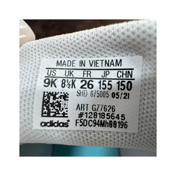 Adidas Kids Moana White Floral Sneakers size 9K - Picture 10 of 11